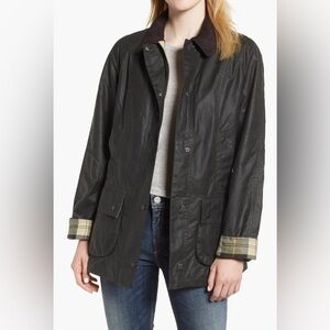 Barbour Beadnell waxed cotton jacket Black Size 6